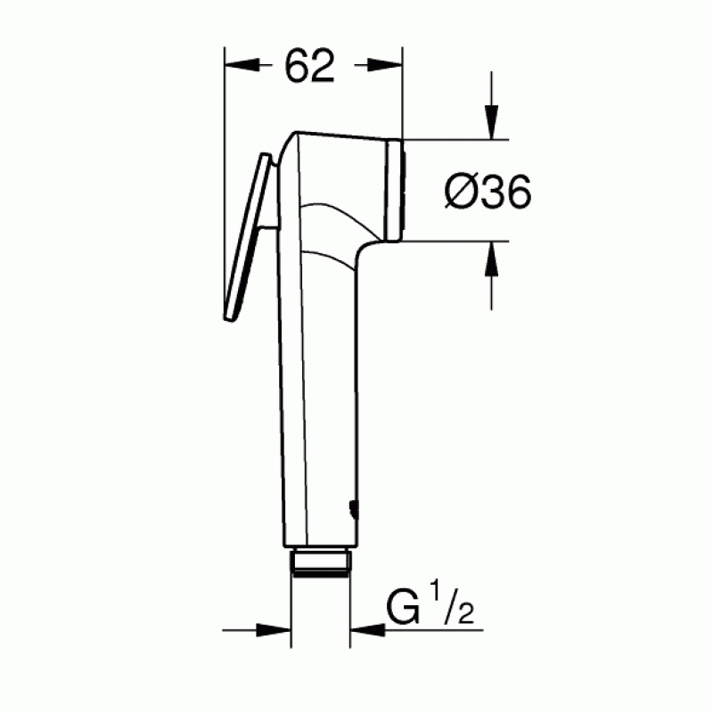 Душ гигиенический со смесителем 1 режим струи, комплект Grohe BauClassic 124434