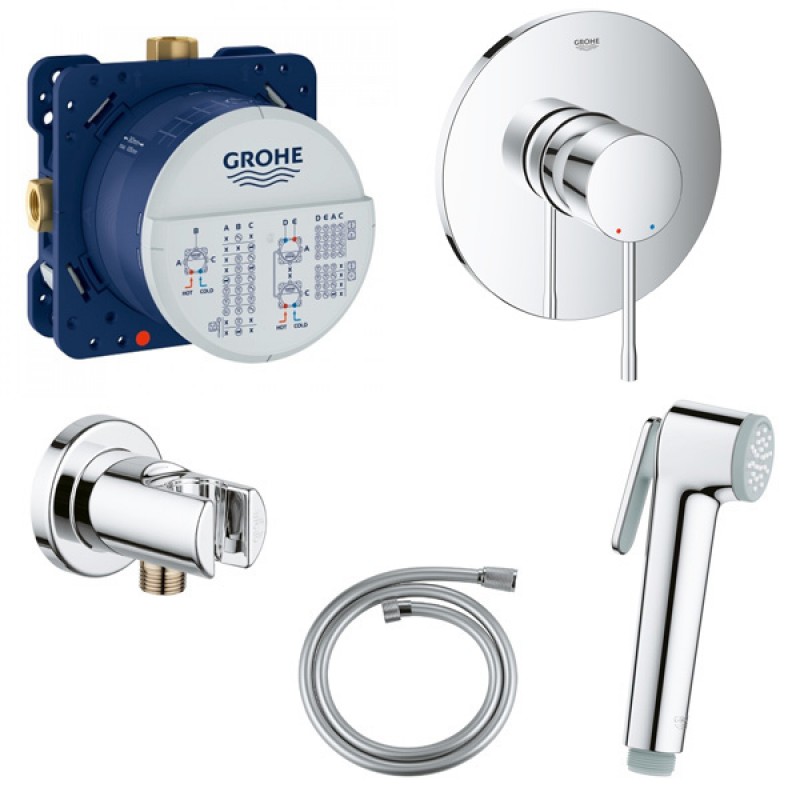 Душ гигиенический со смесителем 1 режим струи, комплект Grohe Essence New 2405727512