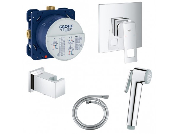 Душ гигиенический со смесителем 1 режим струи, комплект Grohe Eurocube 2406127512