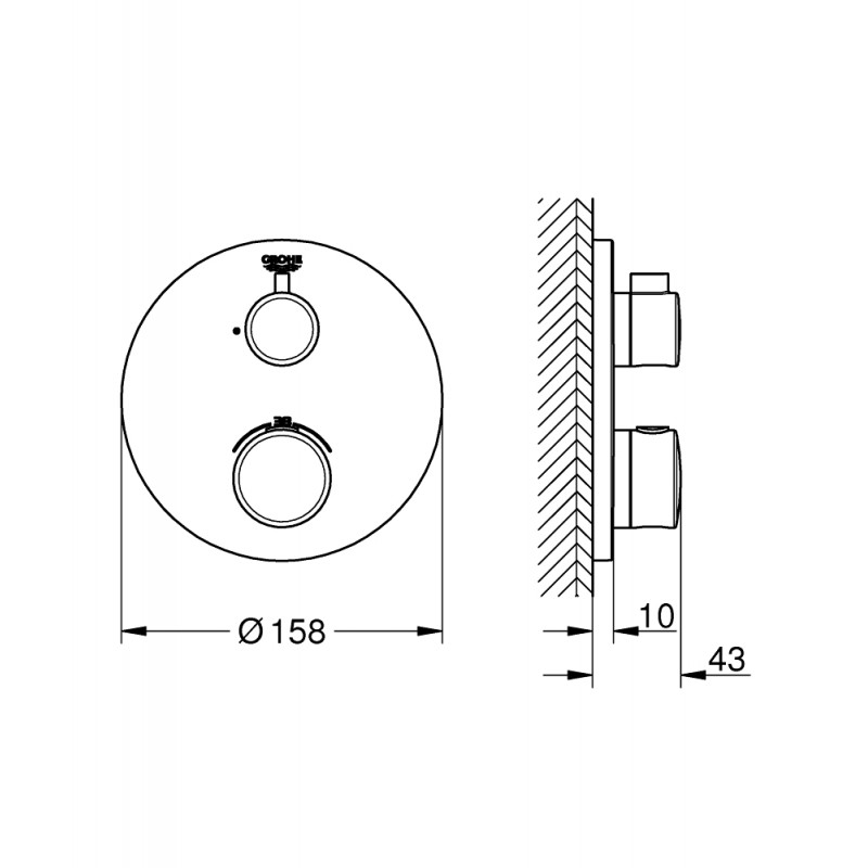 Душ гигиенический с термостатом 1 режим струи Grohe Grohtherm 24075124900 Душ гигиенический с термостатом 1 режим струи Grohe Grohtherm 24075124900