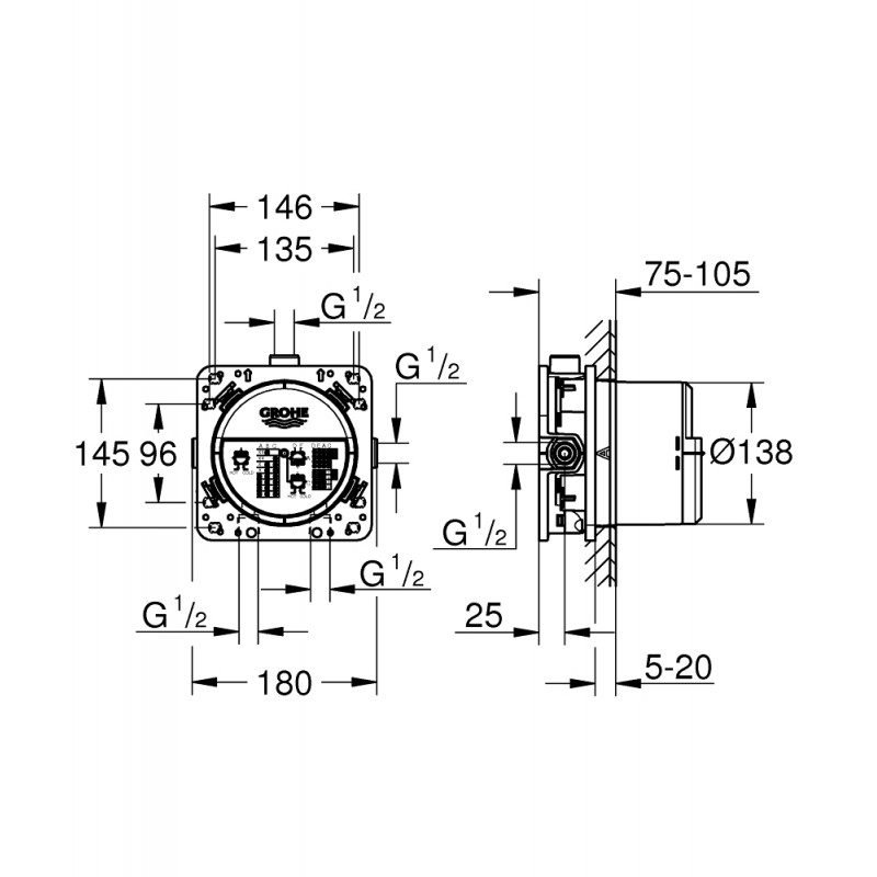 Душ гигиенический с термостатом 1 режим струи Grohe Grohtherm SmartControl 2912327512 Душ гигиенический с термостатом 1 режим струи Grohe Grohtherm SmartControl 2912327512