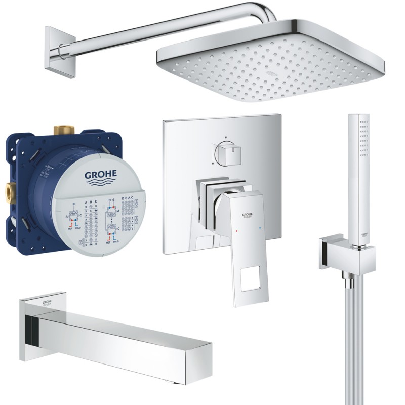 Душевая система встраиваемая со смесителем, с изливом Grohe Eurocube 119701 Душевая система встраиваемая со смесителем, с изливом Grohe Eurocube 119701