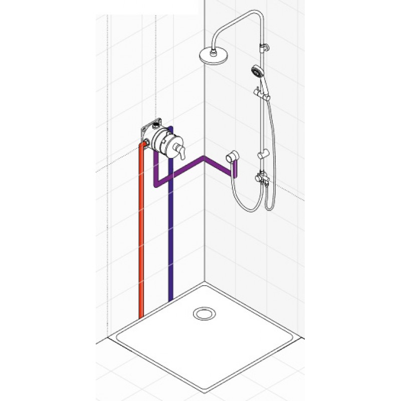 Душевая система со смесителем для душа Grohe Eurosmart New 2738933556