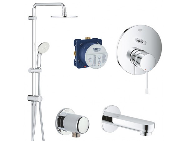 Душевая система встраиваемая со смесителем, с изливом Grohe Essence New 2738924058