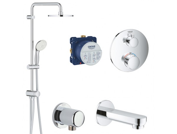 Душевая система встраиваемая с термостатом, с изливом Grohe Grohtherm 2738924077