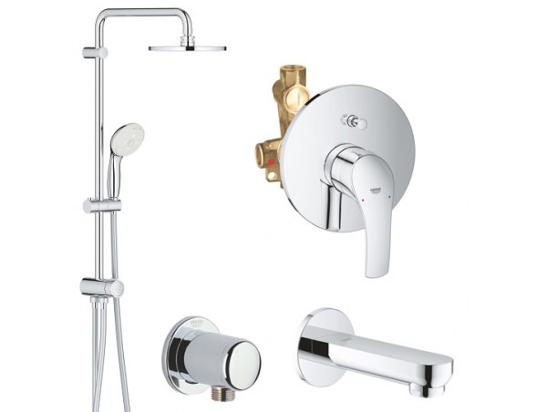 Душевая система встраиваемая со смесителем, с изливом Grohe Eurosmart New 2738933305