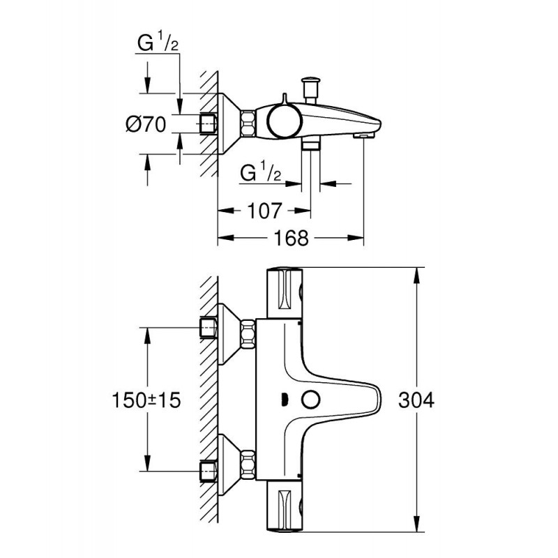Душевая система с термостатом для ванны Grohe Grohtherm 800 2645334567 (34567453)
