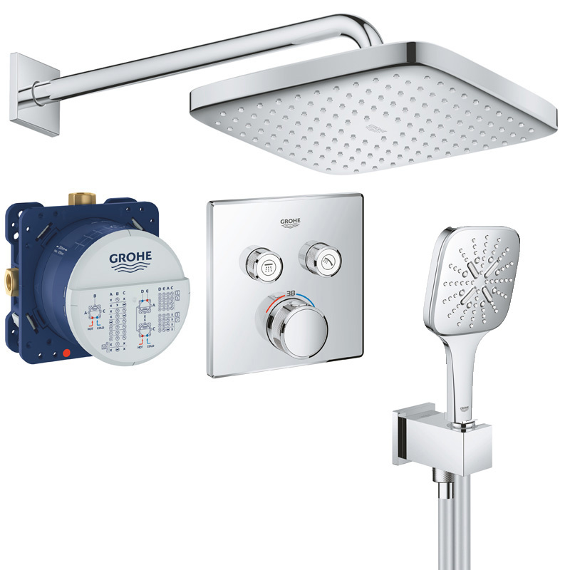 Душевая система встраиваемая с термостатом Grohe Rainshower SmartControl 2912426687A-2 (34706000A)
