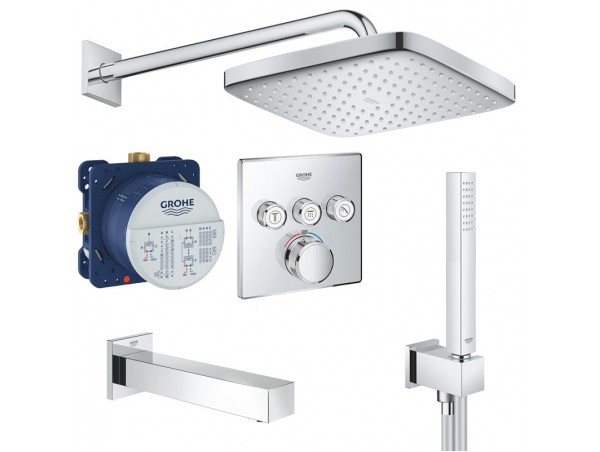 Душевая система встраиваемая с термостатом, с изливом Grohe Rainshower SmartControl 2912626687-2