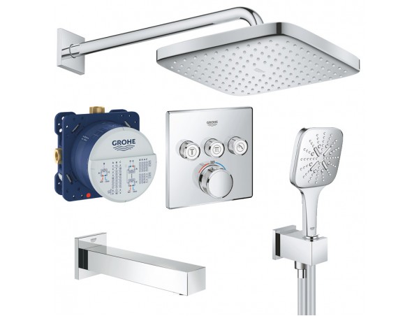 Душевая система встраиваемая с термостатом, с изливом Grohe Rainshower SmartControl 2912626687A-2