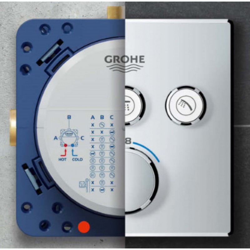 Душевая система встраиваемая с термостатом Grohe Rainshower SmartControl Cube 34706000