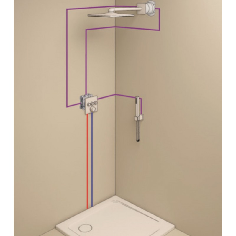 Душевая система встраиваемая с термостатом Grohe Rainshower SmartControl Cube 34706000