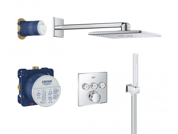 Душевая система встраиваемая с термостатом Grohe Rainshower SmartControl Cube 34706000