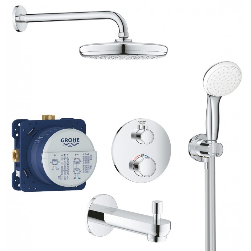 Душевая система встраиваемая с термостатом, с изливом Grohe Grohtherm 34727000P