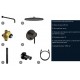 Душевая система встраиваемая со смесителем Kludi Bozz Black 387363976 (386303976) (7 в 1) черный матовый