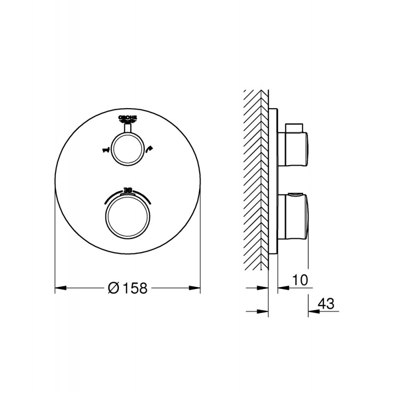 Душевая система встраиваемая с термостатом Grohe Grohtherm 2407726411 (34733003)