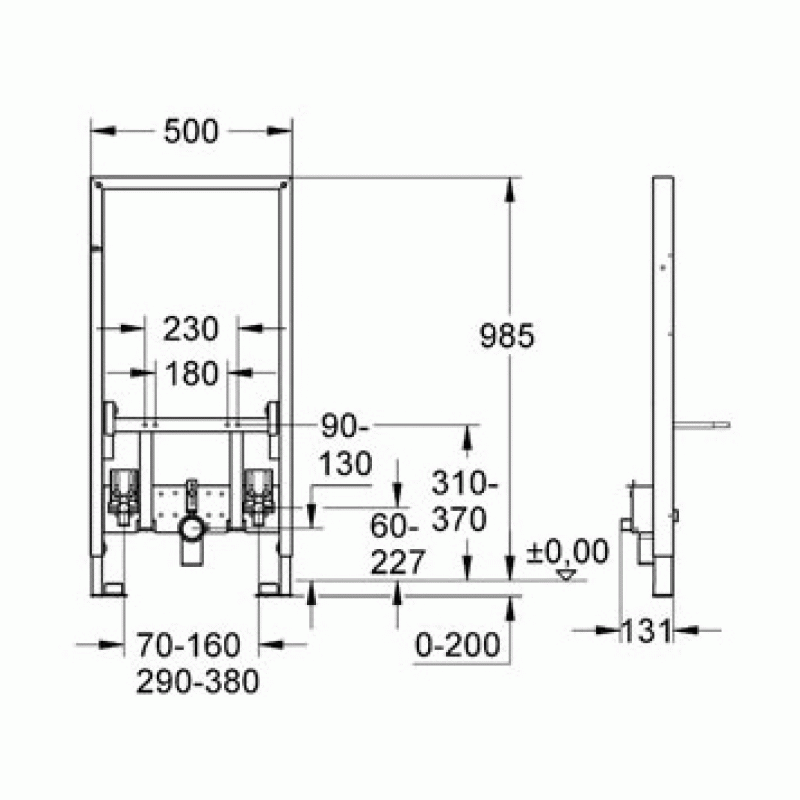 Инсталляция для биде низкая Grohe Rapid Sl 38545000