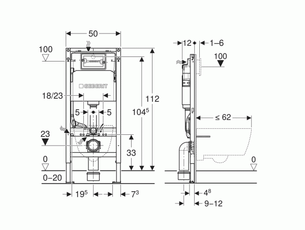Инсталляция для унитаза подвесного Geberit Duofix 111.153.00.3 Инсталляция для унитаза подвесного Geberit Duofix 111.153.00.3