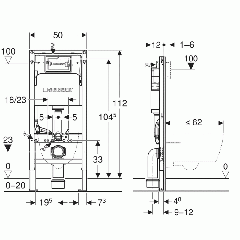 Инсталляция для унитаза подвесного Geberit Duofix 111.153.00.3 Инсталляция для унитаза подвесного Geberit Duofix 111.153.00.3