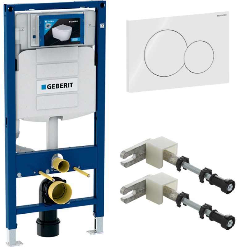 Инсталляция для унитаза подвесного Geberit Duofix Sigma 12 UP320 смывная клавиша Sigma 01 белая 111.300.00.5-115.770.11.5