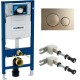 Инсталляция для унитаза подвесного Geberit Duofix Sigma 12 UP320 смывная клавиша Sigma 20 111.300.00.5-115.882.GN.1 золотая матовая смывная клавиша
