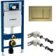 500.300.GN30.G Инсталляция Geberit Duofix Sigma 12 UP320 111.300.00.5 с кнопкой Sigma 30 в комплекте с унитазом безободковым Roca The Gap 34647L000 (золотая матовая кнопка)