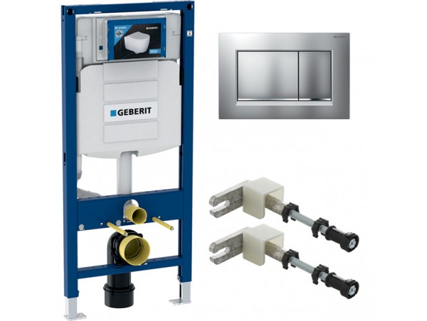 Инсталляция для унитаза подвесного Geberit Duofix Sigma 12 UP320 смывная клавиша Sigma 30 хром матовый 111.300.00.5-115.883.KN.1