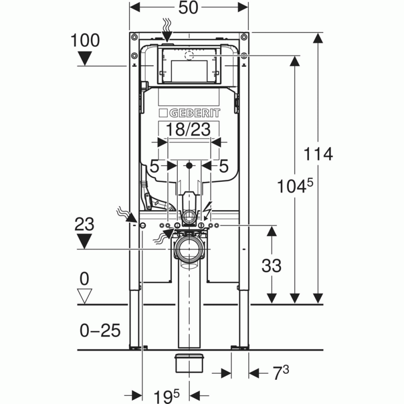 Инсталляция для унитаза подвесного глубина 8см Geberit Duofix Sigma 111.796.00.2