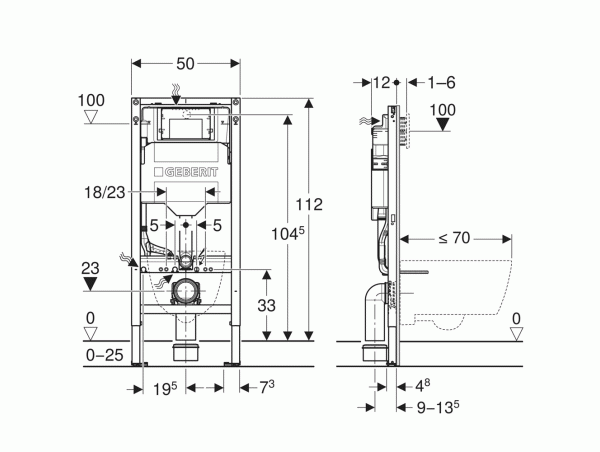 Инсталляция для унитаза подвесного Geberit Duofix Sigma 12 UP320 111.950.00.6 Инсталляция для унитаза подвесного Geberit Duofix Sigma 12 UP320 111.950.00.6