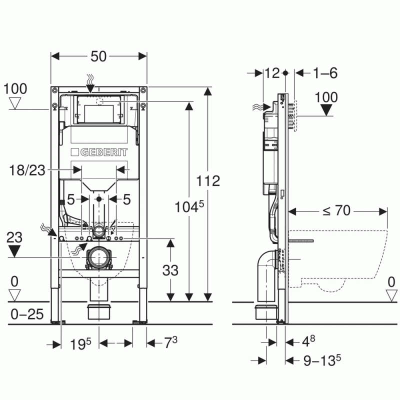 Инсталляция для унитаза подвесного Geberit Duofix Sigma 12 UP320 111.950.00.6