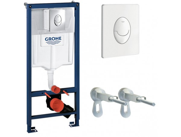 Инсталляция для унитаза подвесного Grohe Rapid Sl 38721SH0 / 38722001 белая смывная клавиша