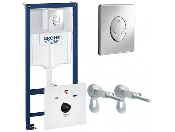 Инсталляция для унитаза подвесного Grohe Rapid Sl 38750001 смывная клавиша хром глянцевый