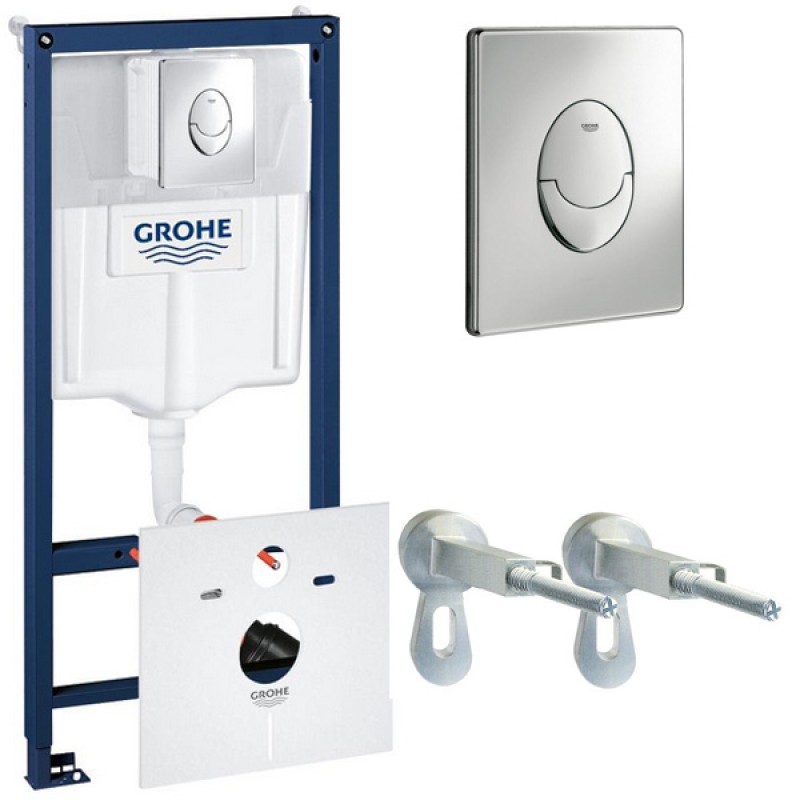 Инсталляция для унитаза подвесного Grohe Rapid Sl 38750001 смывная клавиша хром глянцевый