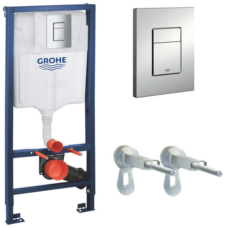 Инсталляция для унитаза подвесного Grohe Rapid Sl 38772P00 смывная клавиша хром матовый (не оставляет отпечатков пальцев) Инсталляция для унитаза подвесного Grohe Rapid Sl 38772P00 смывная клавиша хром матовый (не оставляет отпечатков пальцев)
