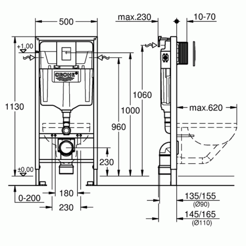 Инсталляция для унитаза подвесного Grohe Rapid Sl 38775BL1 черная матовая смывная клавиша (не оставляет отпечатков пальцев) Инсталляция для унитаза подвесного Grohe Rapid Sl 38775BL1 черная матовая смывная клавиша (не оставляет отпечатков пальцев)