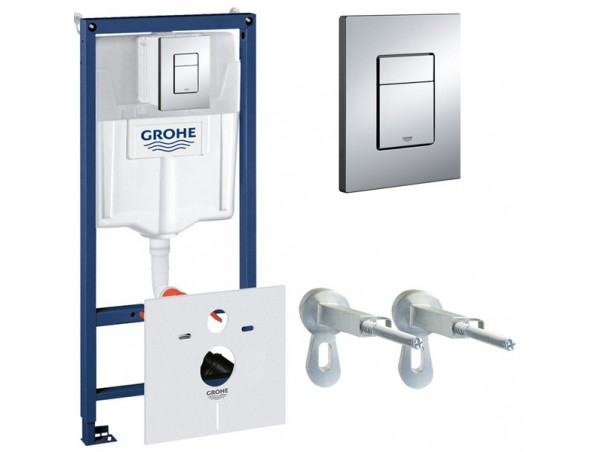 Инсталляция для унитаза подвесного Grohe Rapid Sl 38775001 смывная клавиша хром глянцевый