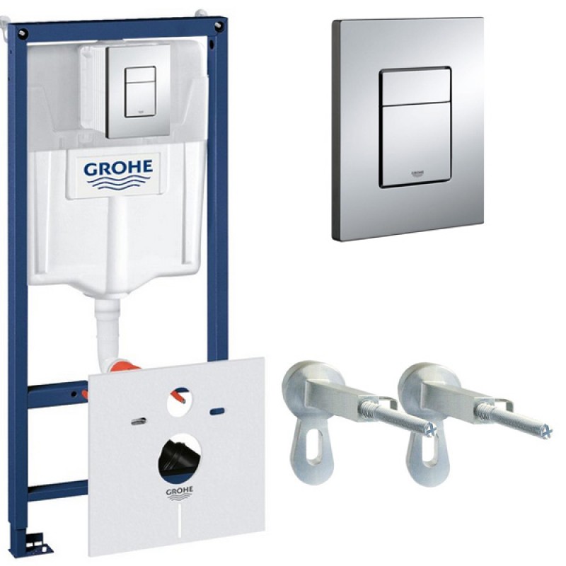 Инсталляция для унитаза подвесного Grohe Rapid Sl 38775001 смывная клавиша хром глянцевый Инсталляция для унитаза подвесного Grohe Rapid Sl 38775001 смывная клавиша хром глянцевый