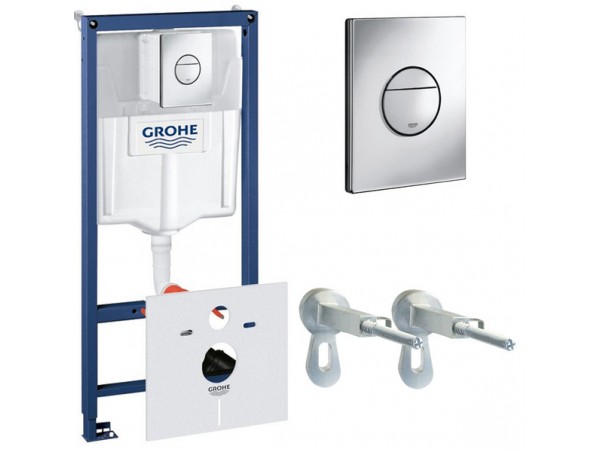 Инсталляция для унитаза подвесного Grohe Rapid Sl 38813001 смывная клавиша хром глянцевый
