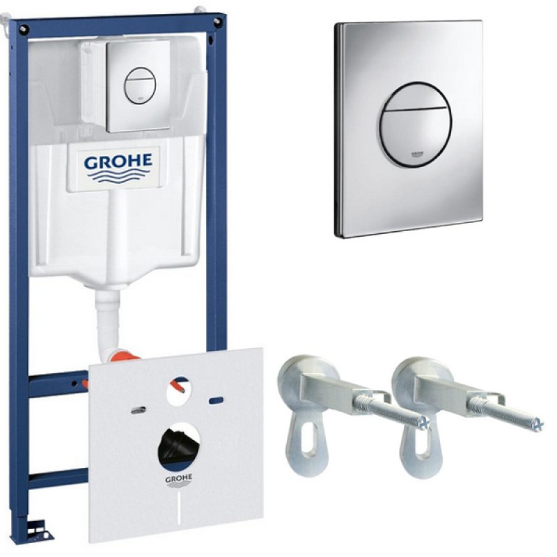 Инсталляция для унитаза подвесного Grohe Rapid Sl 38813001 смывная клавиша хром глянцевый