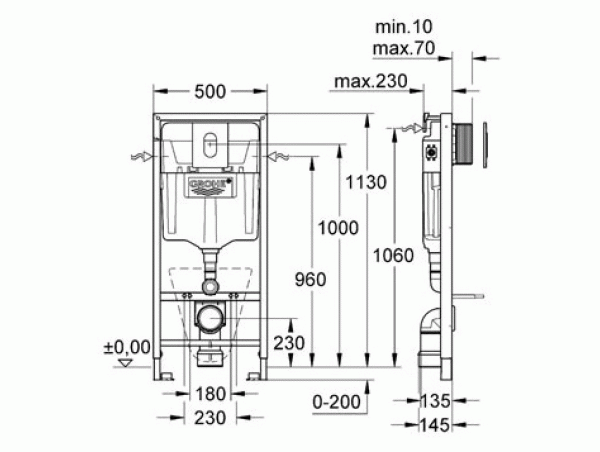 Инсталляция для унитаза подвесного Grohe Rapid Sl 38929KF0 черная матовая смывная клавиша (не оставляет отпечатков пальцев) Инсталляция для унитаза подвесного Grohe Rapid Sl 38929KF0 черная матовая смывная клавиша (не оставляет отпечатков пальцев)