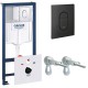 Инсталляция для унитаза подвесного Grohe Rapid Sl 38929KF0 черная матовая смывная клавиша (не оставляет отпечатков пальцев)