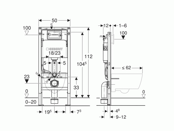 Инсталляция для унитаза подвесного Geberit Duofix Delta 458.103.00.2 Инсталляция для унитаза подвесного Geberit Duofix Delta 458.103.00.2