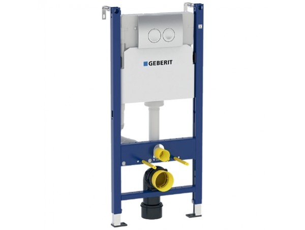 Инсталляция для унитаза подвесного Geberit Duofix Delta 21 458.124.21.1 смывная клавиша хром глянцевый