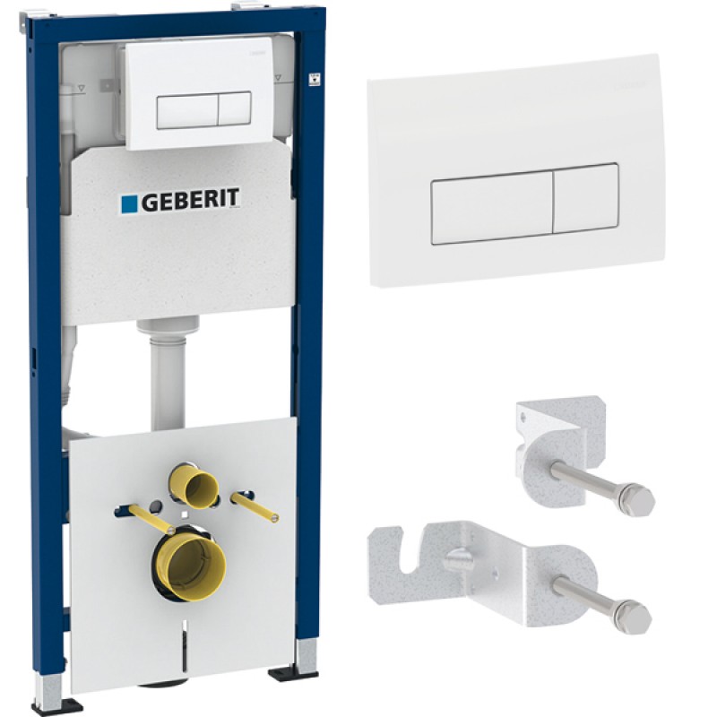 Инсталляция для унитаза подвесного Geberit Duofix Delta 51 458.128.11.1 белая смывная клавиша
