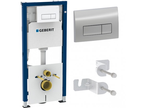 Инсталляция для унитаза подвесного Geberit Duofix Delta 51 458.128.21.1 смывная клавиша хром глянцевый