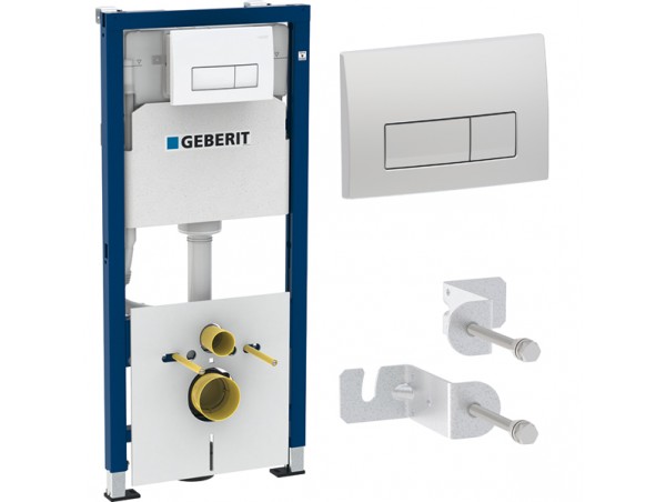 Инсталляция для унитаза подвесного Geberit Duofix Delta 51 458.128.46.1 смывная клавиша хром матовый