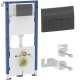 Инсталляция для унитаза подвесного Geberit Duofix Delta 51 458.128.DW.1 черная глянцевая смывная клавиша Инсталляция для унитаза подвесного Geberit Duofix Delta 51 458.128.DW.1 черная глянцевая смывная клавиша