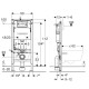 Инсталляция для унитаза подвесного Geberit Duofix Delta 50 458.128.DW.2 черная глянцевая смывная клавиша Инсталляция для унитаза подвесного Geberit Duofix Delta 50 458.128.DW.2 черная глянцевая смывная клавиша