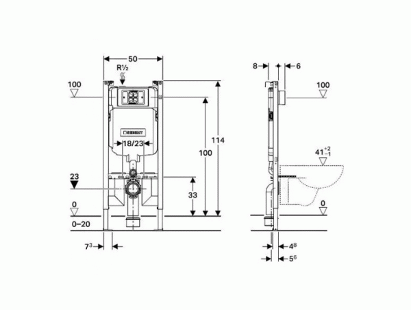 Инсталляция для унитаза подвесного глубина 8см Geberit Duofix Alpha 458.175.00.1 Инсталляция для унитаза подвесного глубина 8см Geberit Duofix Alpha 458.175.00.1