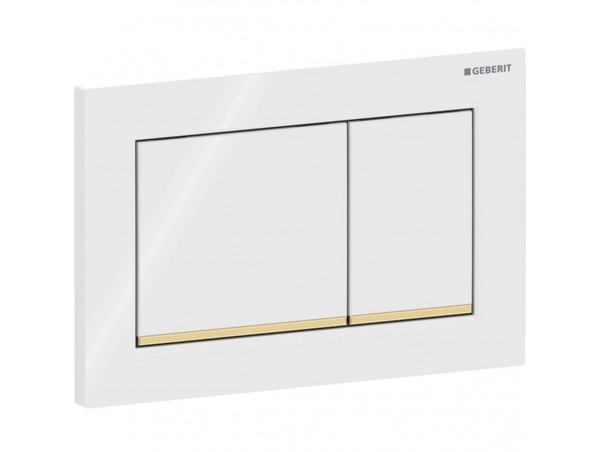 Смывная клавиша Geberit Omega 30 115.080.KK.1 белая-золото